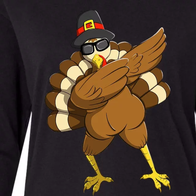 Dabbing Turkey Dabbing Thanksgiving Turkey Thanksgiving Day Womens Cotton Relaxed Long Sleeve T-Shirt