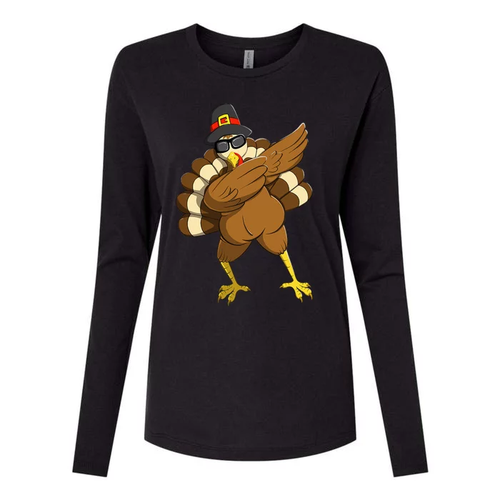 Dabbing Turkey Dabbing Thanksgiving Turkey Thanksgiving Day Womens Cotton Relaxed Long Sleeve T-Shirt