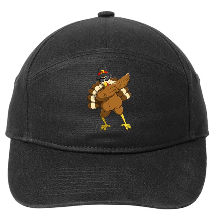 Dabbing Turkey Dabbing Thanksgiving Turkey Thanksgiving Day 7-Panel Snapback Hat