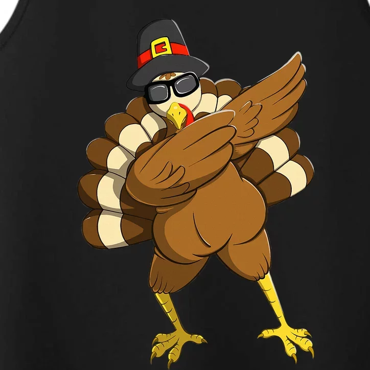 Dabbing Turkey Dabbing Thanksgiving Turkey Thanksgiving Day Performance Tank