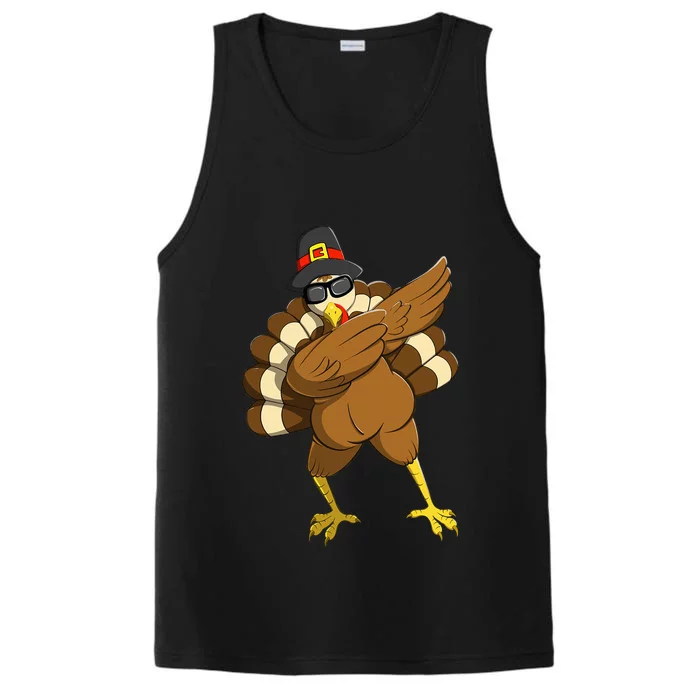 Dabbing Turkey Dabbing Thanksgiving Turkey Thanksgiving Day Performance Tank