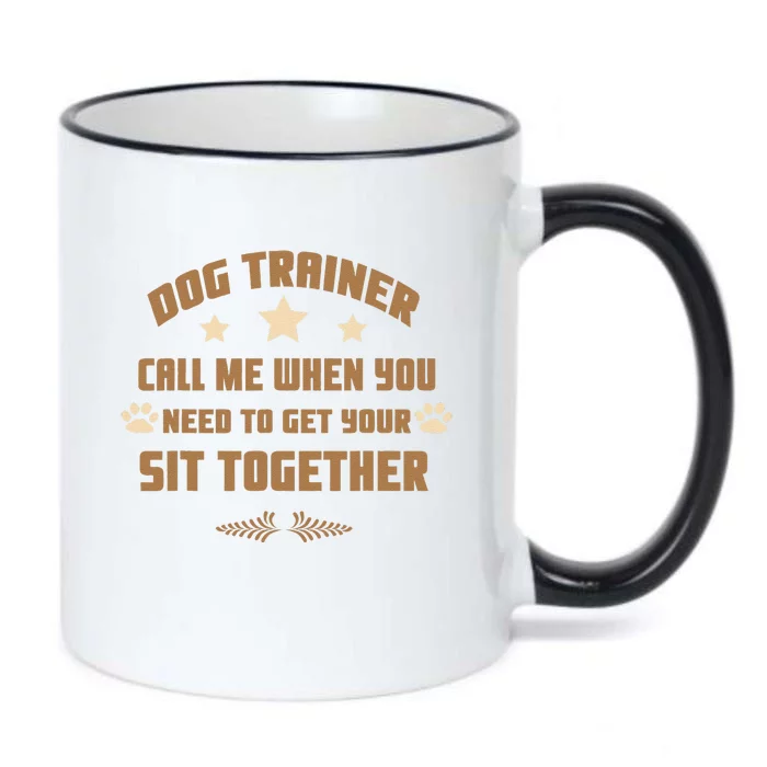 Dog Trainer Dog Commands Sit Together Obedience Dog Training Black Color Changing Mug