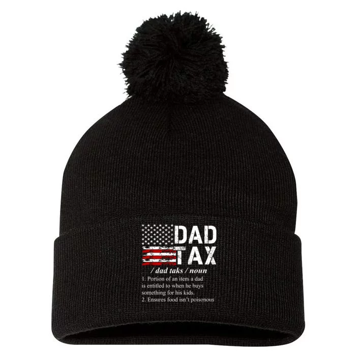 Dad Tax Definition Funny Fathers Day Pom Pom 12in Knit Beanie