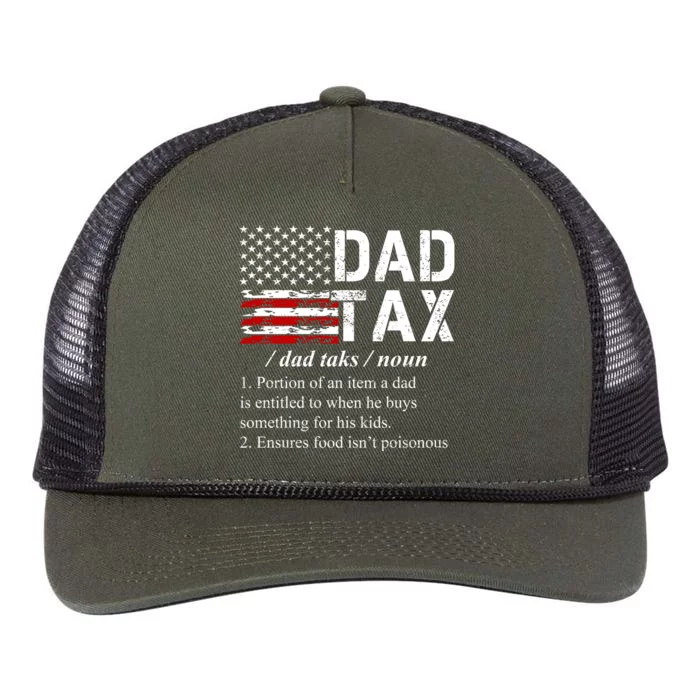 Dad Tax Definition Funny Fathers Day Retro Rope Trucker Hat Cap