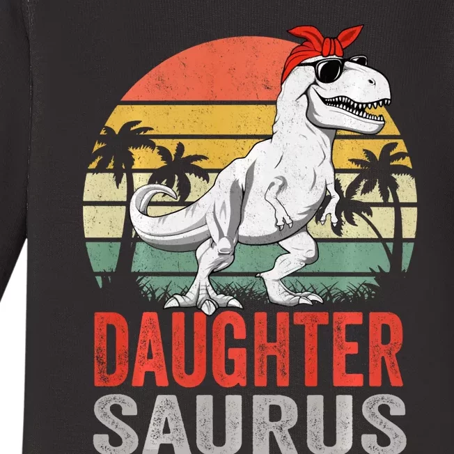 Daughtersaurus Trex Dinosaur Daughter Saurus Family Matching Long Sleeve Baby Long Sleeve Bodysuit