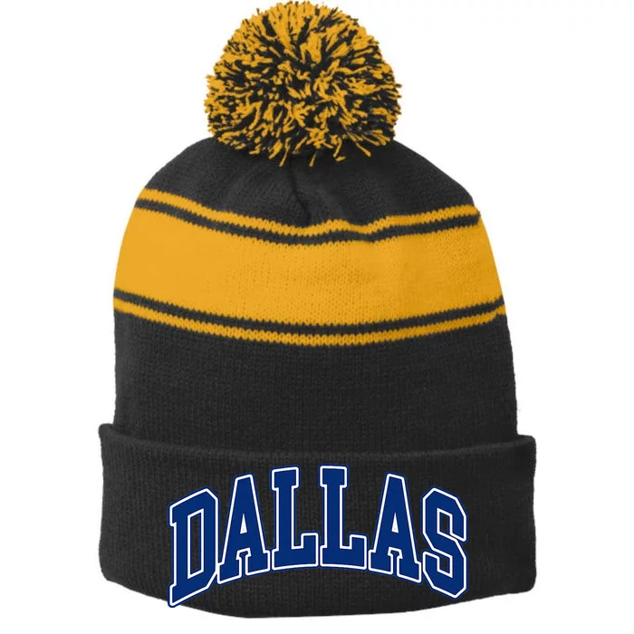 Dallas Texas Stripe Pom Pom Beanie