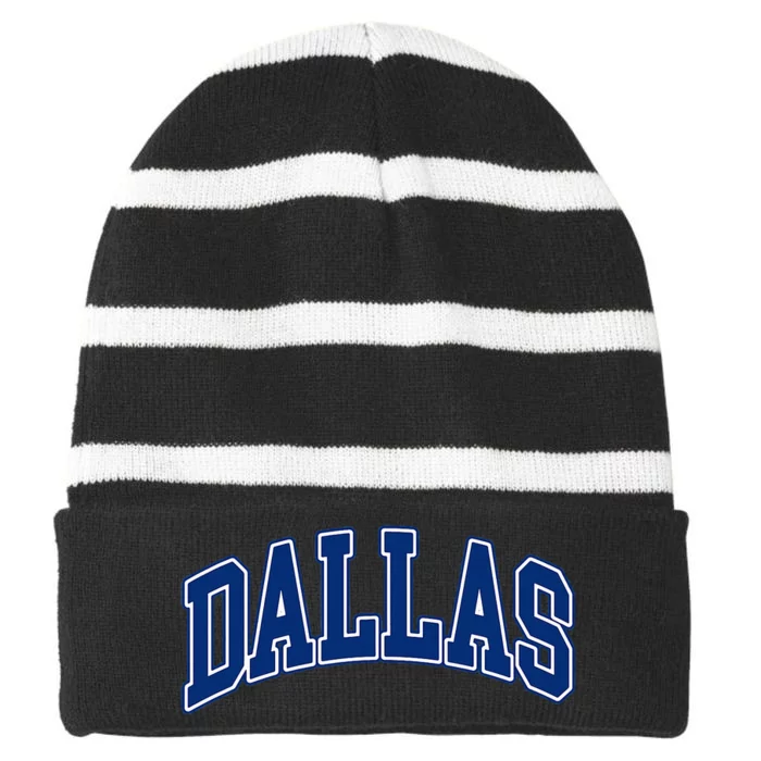 Dallas Texas Striped Beanie with Solid Band