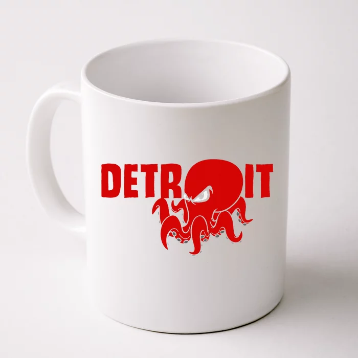 Down Town Detroit City Michigan Octopus Kraken Hockey Front & Back Coffee Mug