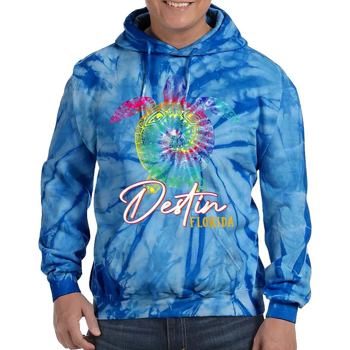 Destin Tie Dye Sea Turtle Florida Matching Family Vacation Tie Dye Hoodie