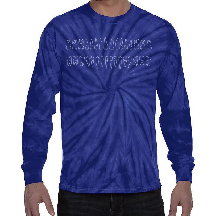 Dentist Teeth Tie-Dye Long Sleeve Shirt