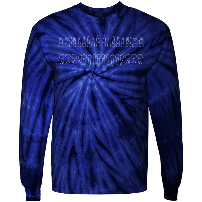 Dentist Teeth Tie-Dye Long Sleeve Shirt