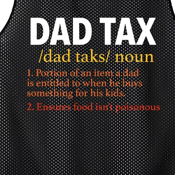 Dad Tax Definition Funny Sarcastic Father's Day Gift Mesh Reversible Basketball Jersey Tank