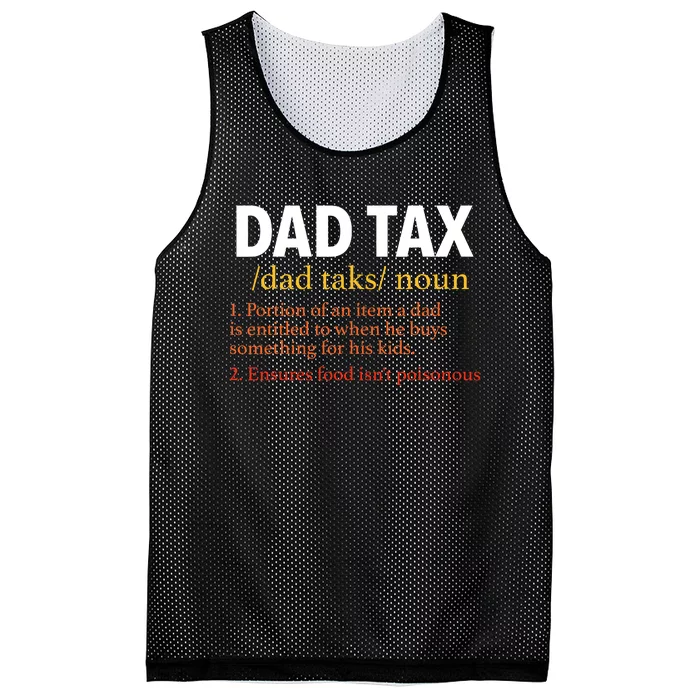 Dad Tax Definition Funny Sarcastic Father's Day Gift Mesh Reversible Basketball Jersey Tank