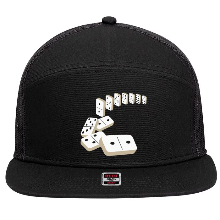 Dominoes Tiles Domino Player Dominoes Lover 7 Panel Mesh Trucker Snapback Hat