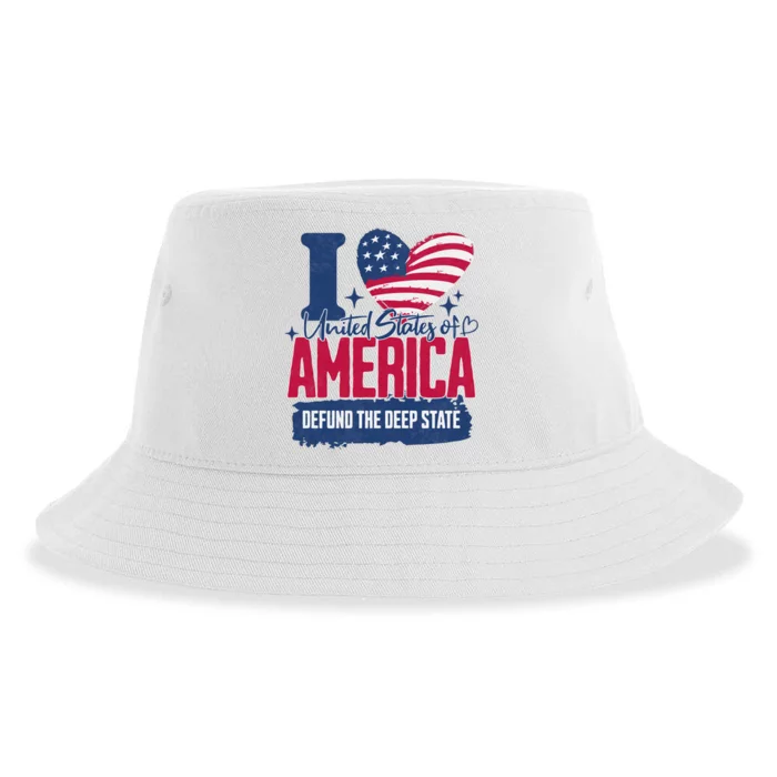 Defund The Deep State MAGA Conservative Republican Fourth Of July Sustainable Bucket Hat