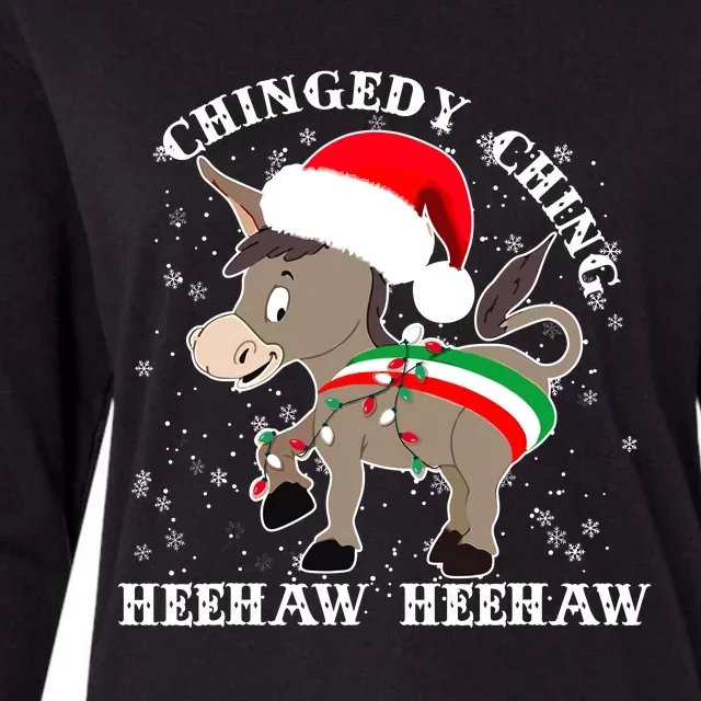 Dominick The Donkey Chingedy Ching Italian Christmas Donkey Womens Cotton Relaxed Long Sleeve T-Shirt