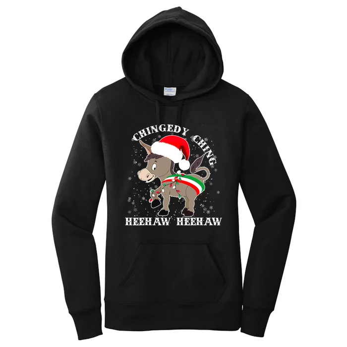 Dominick The Donkey Chingedy Ching Italian Christmas Donkey Women's Pullover Hoodie