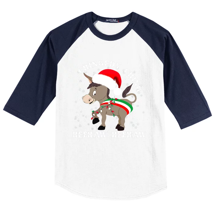 Dominick The Donkey Chingedy Ching Italian Christmas Donkey Baseball Sleeve Shirt