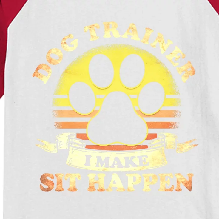 Dog Training Dog Trainer I Make Sit Happen Dog Trainers Cute Gift Kids Colorblock Raglan Jersey