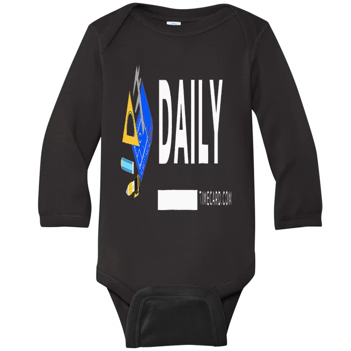 Daily Timecard Baby Long Sleeve Bodysuit