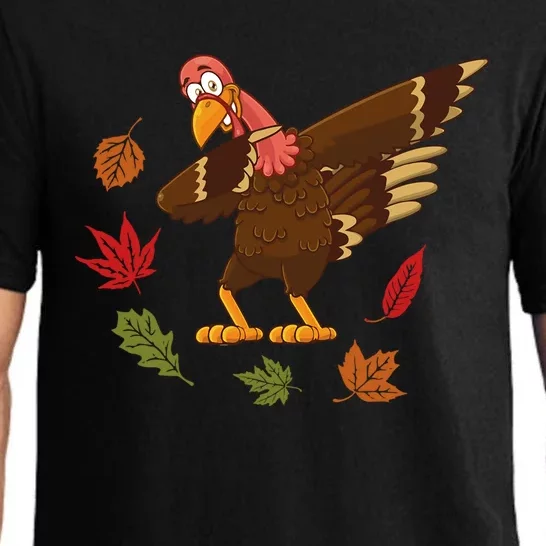 Dabbing Turkey Dabbing Thanksgiving Turkey Day Costume Cool Gift Pajama Set