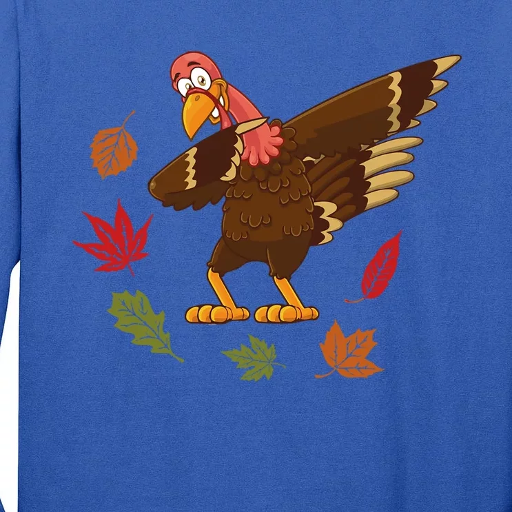 Dabbing Turkey Dabbing Thanksgiving Turkey Day Costume Cool Gift Tall Long Sleeve T-Shirt