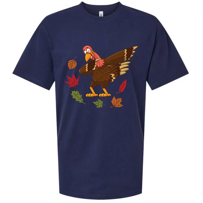 Dabbing Turkey Dabbing Thanksgiving Turkey Day Costume Cool Gift Sueded Cloud Jersey T-Shirt