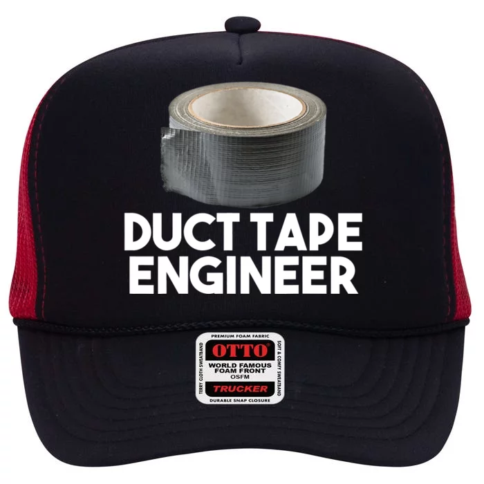 Duct Tape Dad Grandpa Funny Duct Tape Engineer Gift High Crown Mesh Trucker Hat