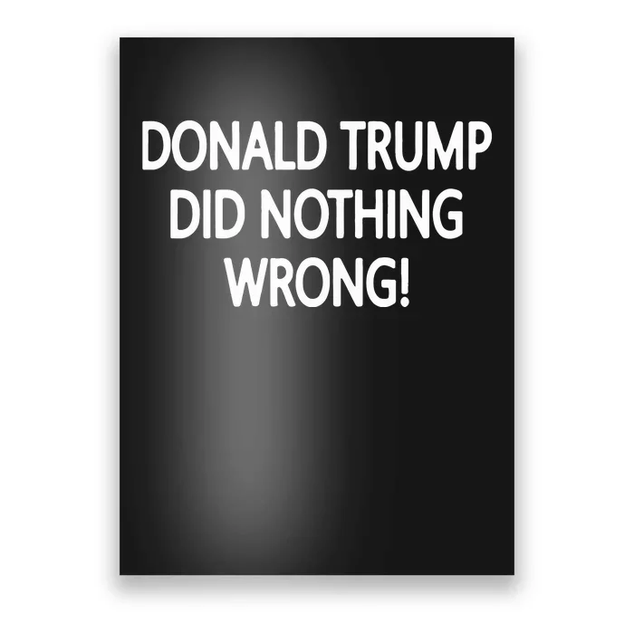 Donald Trump Did Nothing Wrong Poster