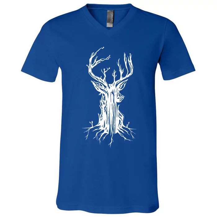 Deer Tree Deer Hunting Hunters Graphic Gift V-Neck T-Shirt