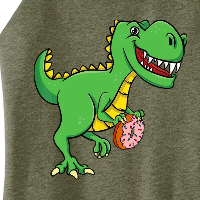 Donut T-Rex Doughnut Sprinkles Dinosaur Lover Sweet Dessert Women’s Perfect Tri Rocker Tank