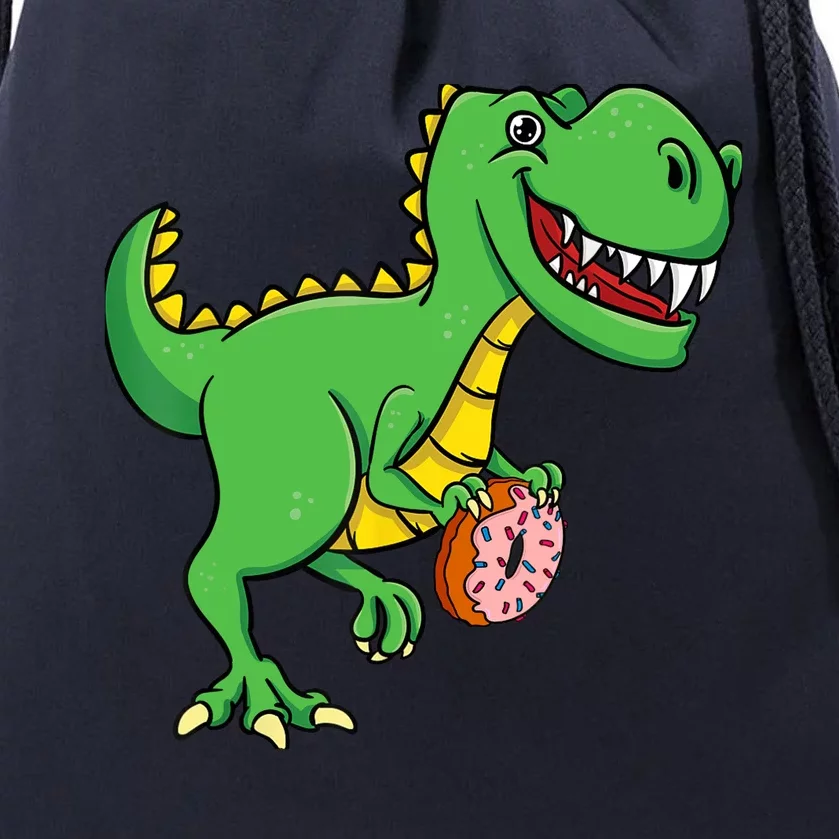 Donut T-Rex Doughnut Sprinkles Dinosaur Lover Sweet Dessert Drawstring Bag