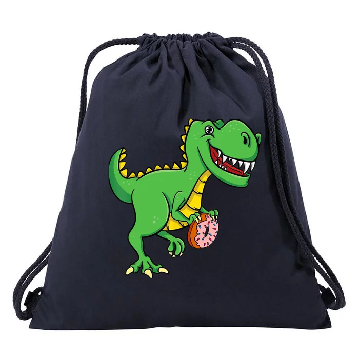 Donut T-Rex Doughnut Sprinkles Dinosaur Lover Sweet Dessert Drawstring Bag