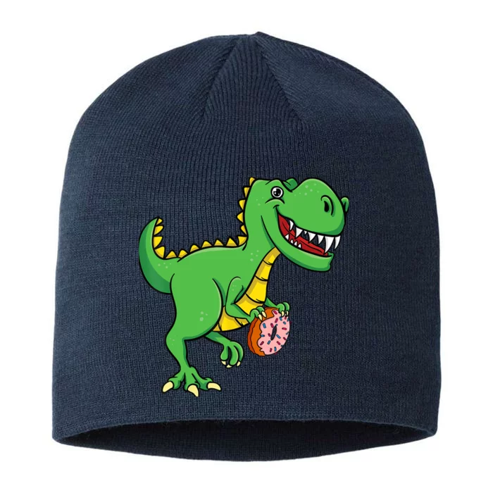 Donut T-Rex Doughnut Sprinkles Dinosaur Lover Sweet Dessert 8 1/2in Sustainable Knit Beanie