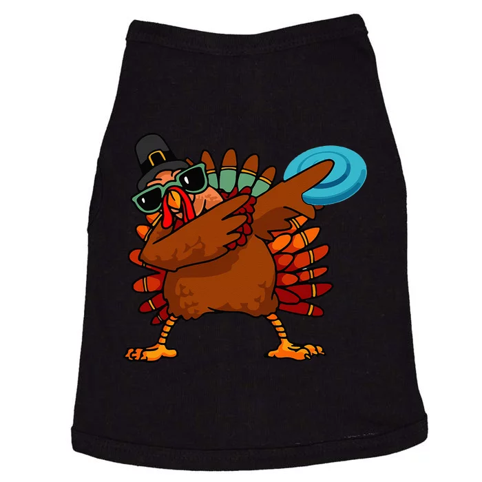 Dabbing Turkey & Disc Golf Autumn Fall Vibes Thanksgiving Doggie Tank