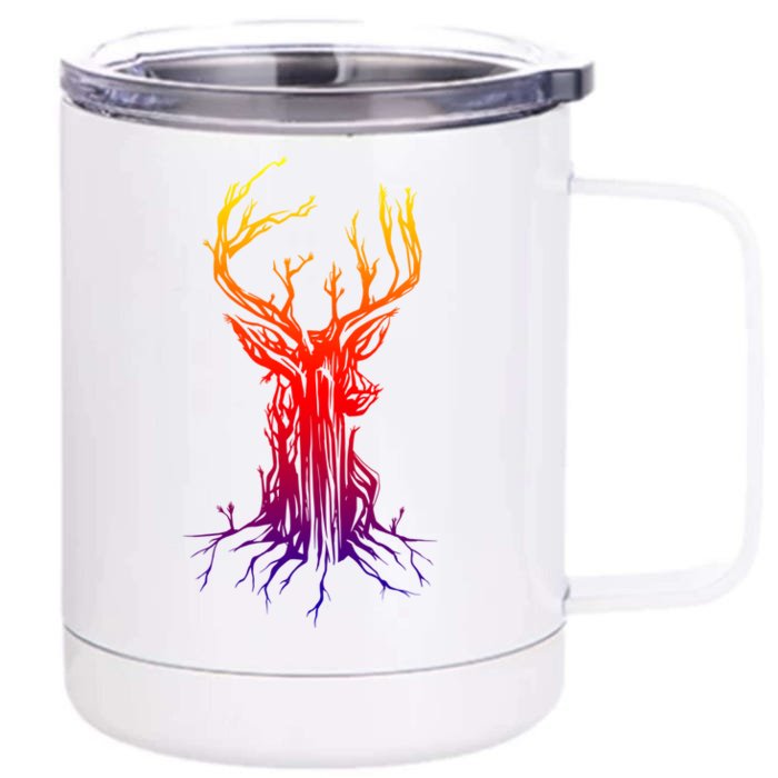 Deer Tree Deer Hunting Hunters Graphic Cool Gift Front & Back 12oz Stainless Steel Tumbler Cup