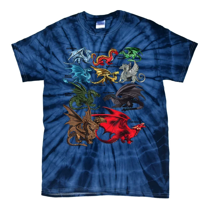 Dragon Types Dragon Lovers Women Men Gifts Tie-Dye T-Shirt