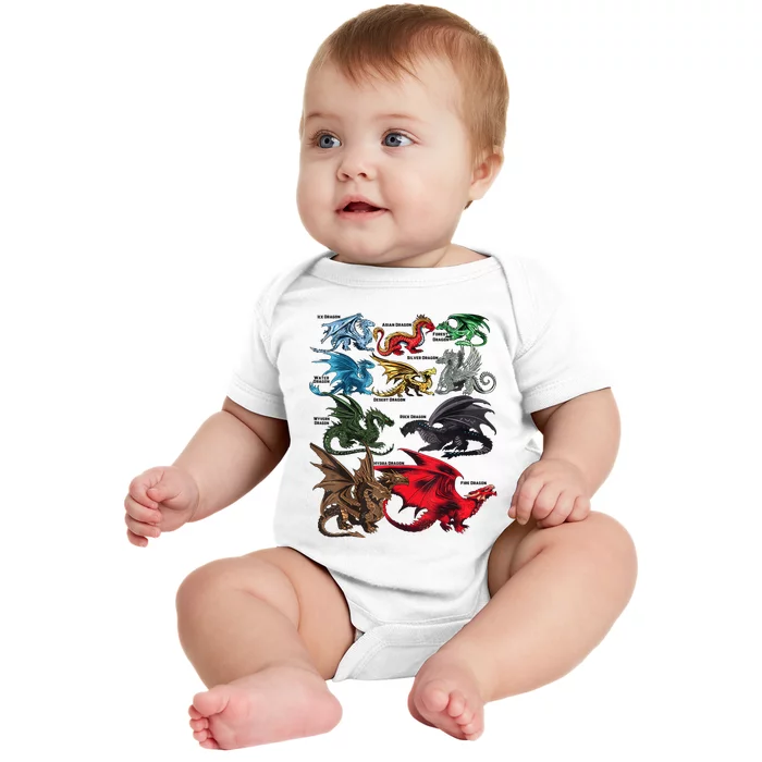 Dragon Types Dragon Lovers Women Men Gifts Baby Bodysuit