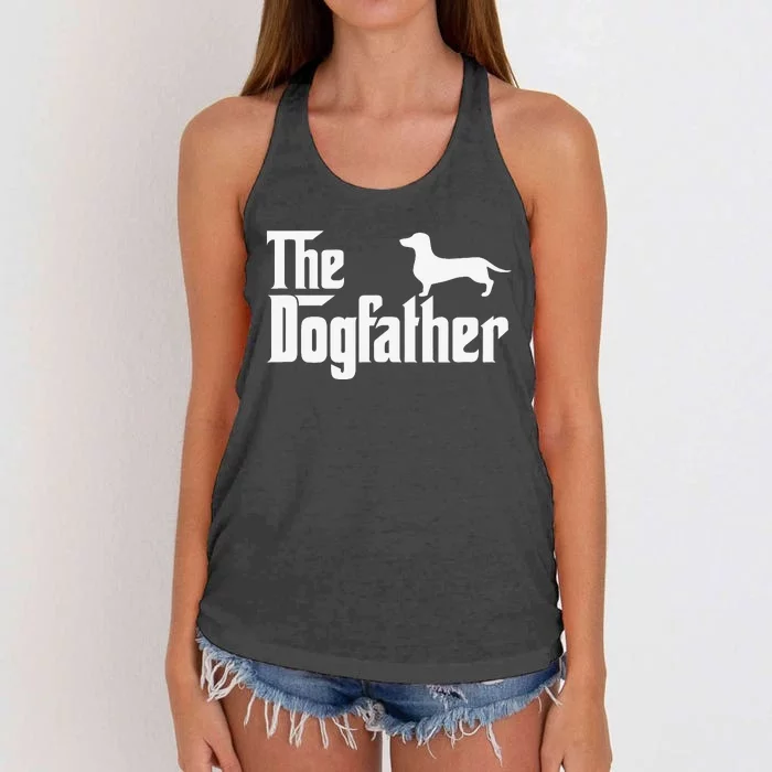 Dachshund The DogFather Women's Knotted Racerback Tank