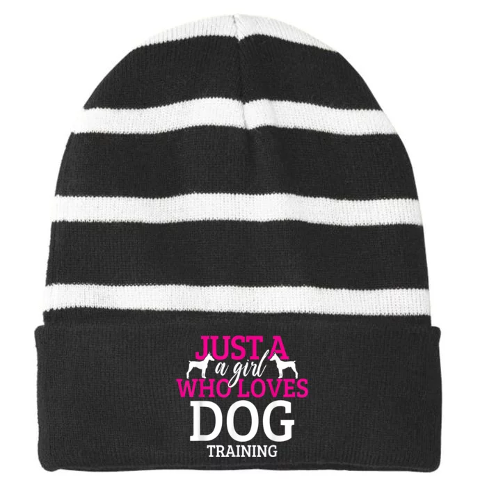 Dog Training Dog Trainer Striped Beanie with Solid Band