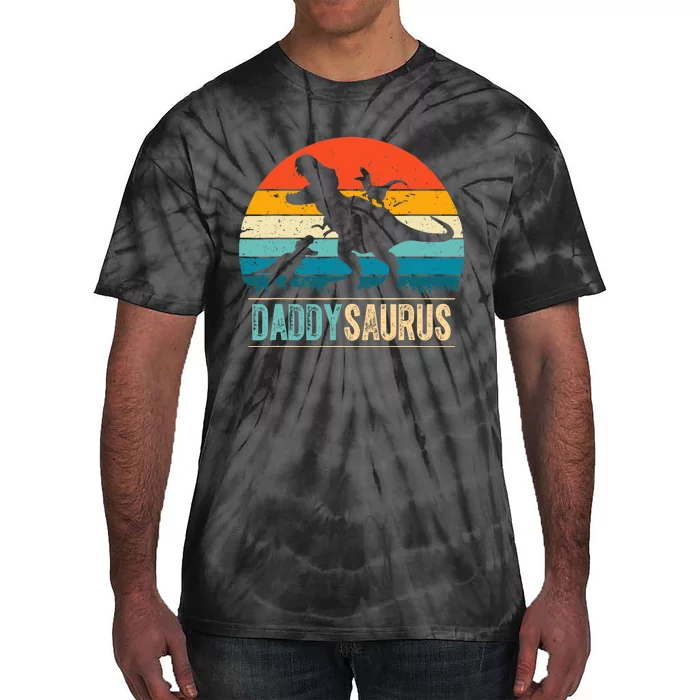 Daddysaurus T-Rex Dad Dinosaur Daddy Saurus Fathers Day Tie-Dye T-Shirt