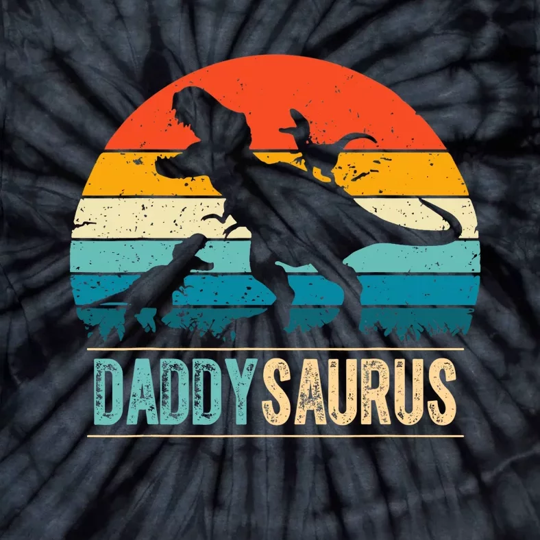 Daddysaurus T-Rex Dad Dinosaur Daddy Saurus Fathers Day Tie-Dye T-Shirt