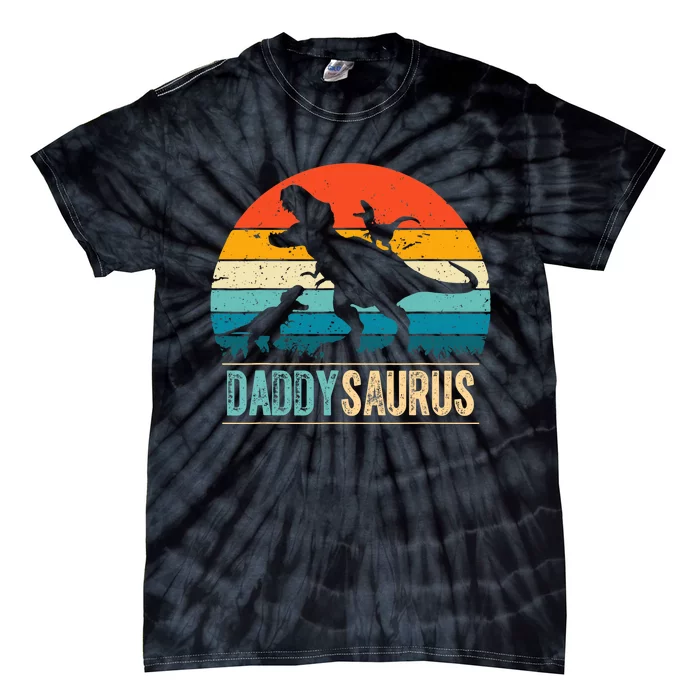 Daddysaurus T-Rex Dad Dinosaur Daddy Saurus Fathers Day Tie-Dye T-Shirt