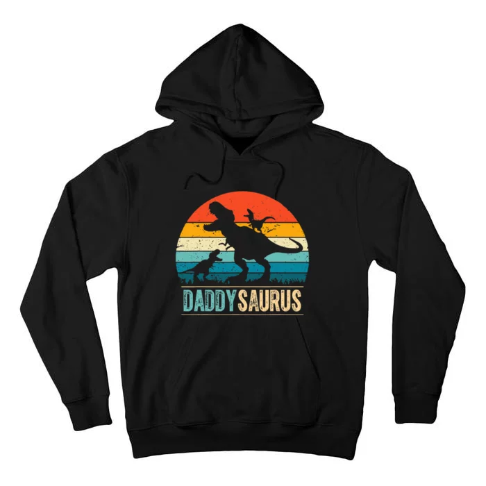 Daddysaurus T-Rex Dad Dinosaur Daddy Saurus Fathers Day Tall Hoodie