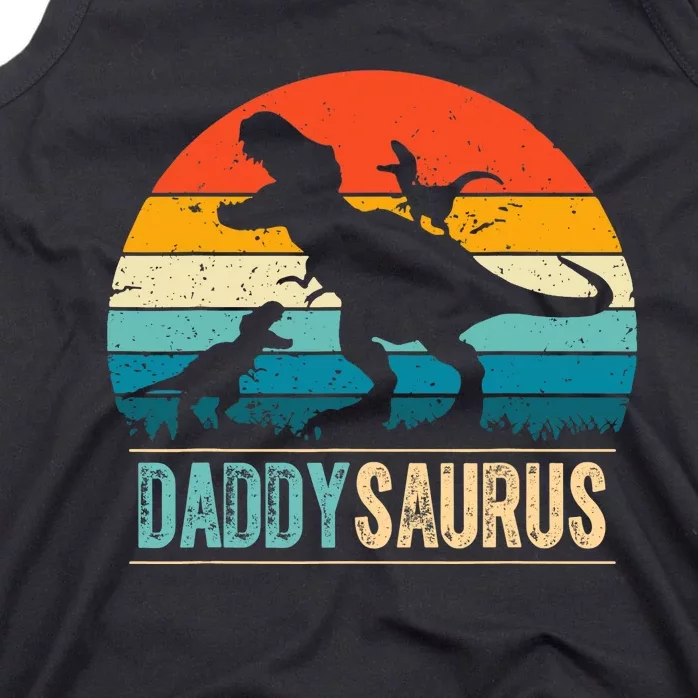 Daddysaurus T-Rex Dad Dinosaur Daddy Saurus Fathers Day Tank Top