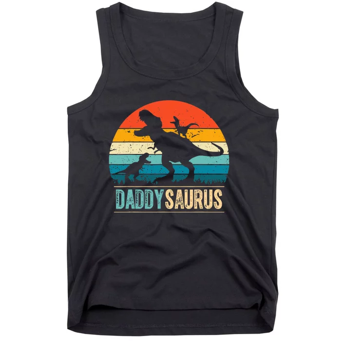 Daddysaurus T-Rex Dad Dinosaur Daddy Saurus Fathers Day Tank Top