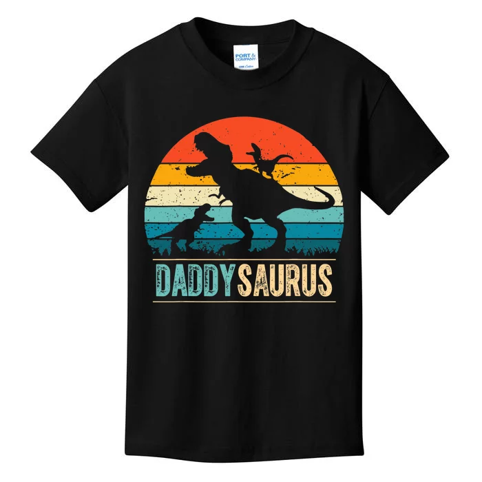 Daddysaurus T-Rex Dad Dinosaur Daddy Saurus Fathers Day Kids T-Shirt