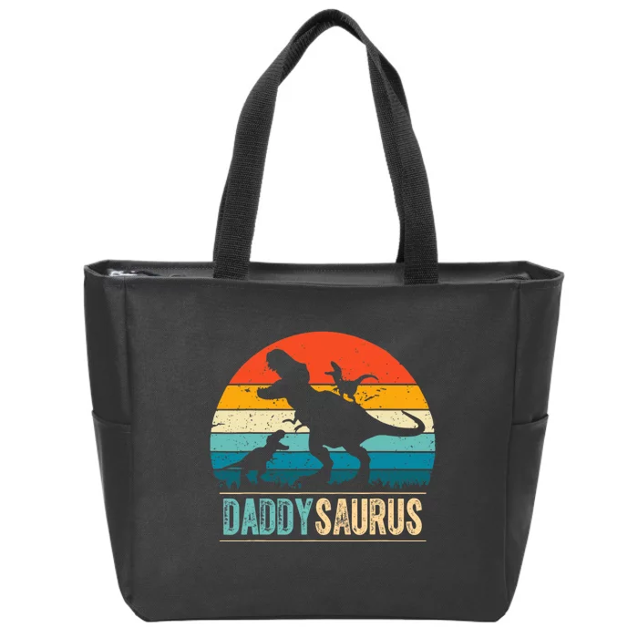 Daddysaurus T-Rex Dad Dinosaur Daddy Saurus Fathers Day Zip Tote Bag