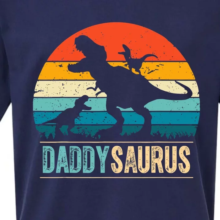 Daddysaurus T-Rex Dad Dinosaur Daddy Saurus Fathers Day Sueded Cloud Jersey T-Shirt