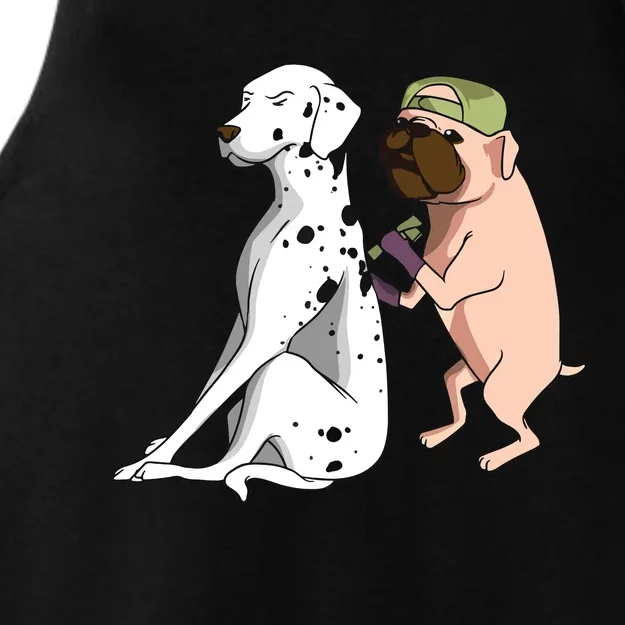 Dalmatian Tattoo Dog Lover Funny Pug Cute Dogs Ladies Tri-Blend Wicking Tank